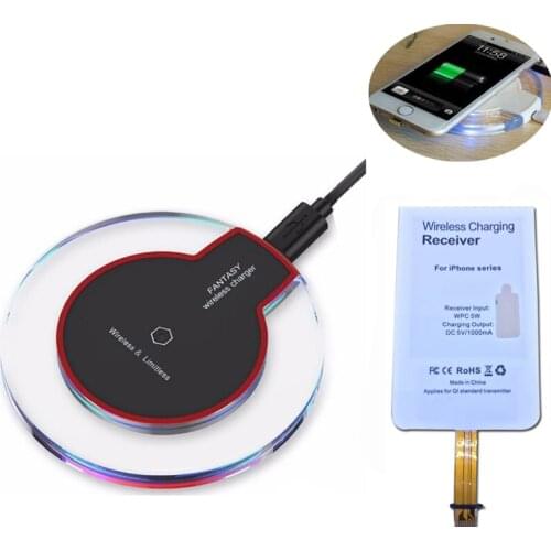 Qi Wireless Charger Receiver for iPhone 7 7 Plus 6 6 Plus Charging Kit for iPhone 6s 6s Plus 5 5S SE with Higher Quality Chip