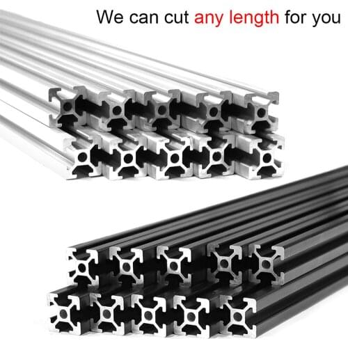 1Piece 2 Pieces 20x20 T Slot 6mm CNC European Standard Rail Aluminum Extrusion Profile Free cut