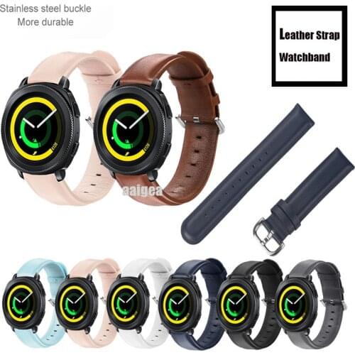 20mm 22mm Calf Leather Band Strap for Samsung Gear Sport S4 for Samsung Galaxy Watch3 41mm/Active 2/Watch4 Classic watchband
