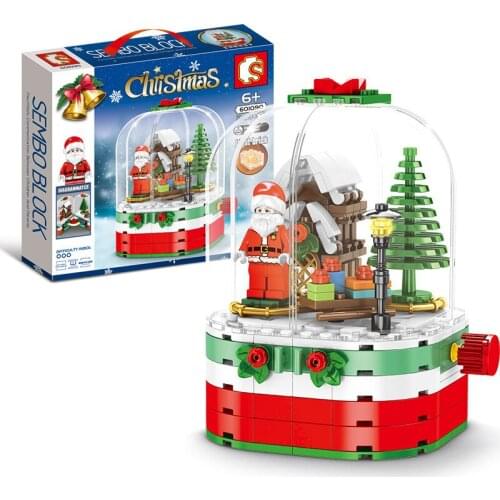 Christmas Creative Rotating Cottage Christmas Tree Old Childrens Puzzle Put Together Building Blocks Toys