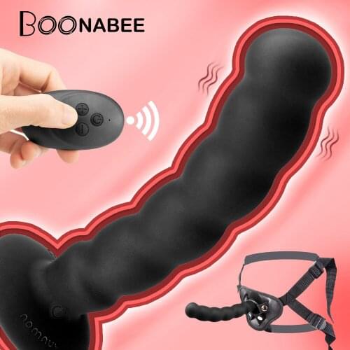 Male Prostate Massage Strapon Dildo Panties Butt Plug Penis Anal Plug Vaginal Silicone Remote Dildo Vibrator Sex Toys For Man