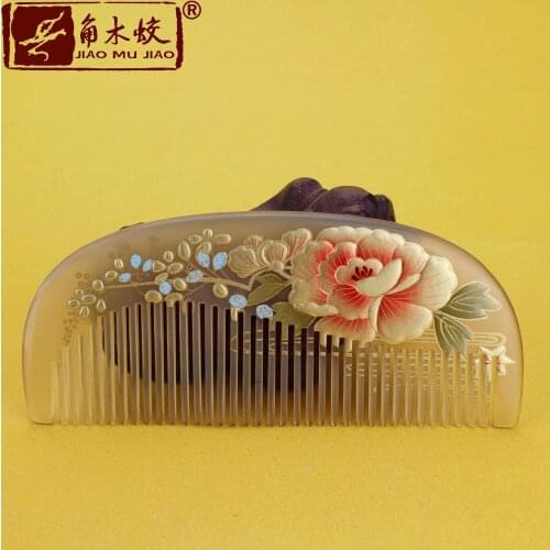 TOP END Authentic Natural Claw comb high-quality hand-painted art fine tooth pocket comb bag comb ACH-651