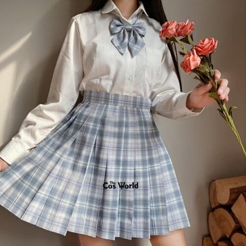 [Sword] Girls Summer High Waist Pleated Skirts Plaid Skirts Women Dress For JK School Uniform Students Cloths