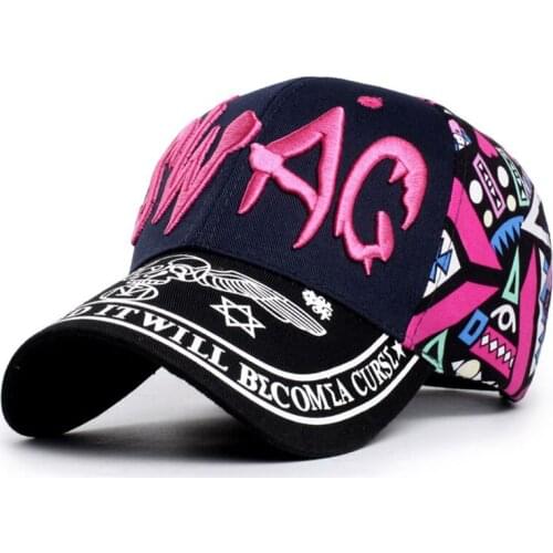 Classic Embroidery Print Womens Baseball Cap Summer Fashion Outdoor Sports Sun Hat Autumn Adjustable Cotton Casual Hat