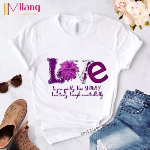 Cartoon Flower Elegant Watercolor Floral T-shirts Women Summer Short Sleeve Graphic Tshirt Top Lady Print Female Tee T Shirt