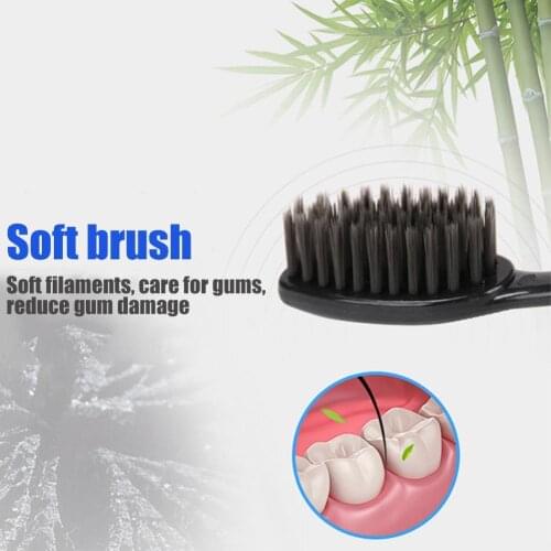1pc Adults Soft Bamboo Charcoal Toothbrush Dental Tongue Ultra Cleaning Teeth Set Cleaner Toothbrushes Healthy Tooth Brush C8O6