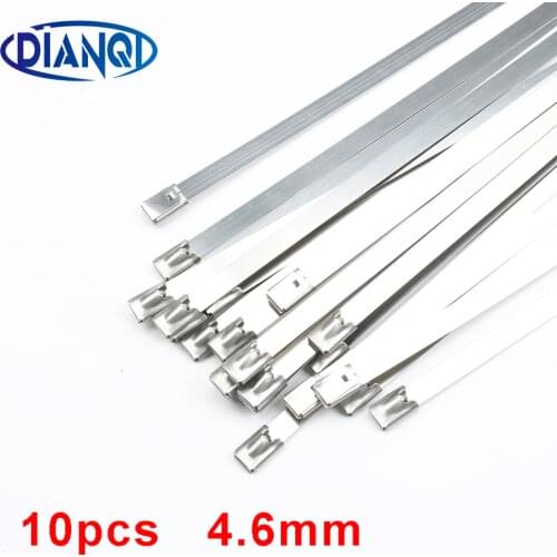10PCS 4.6mm width Self-Locking Stainless Steel wires metal cable ties self-Lock tie wrap zip ties 4.6x150