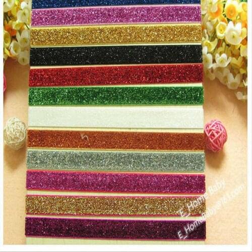 150yards/lot 5/8'' Glitter elastic Sparkling shiny Elastic Velvet Metallic elastic Headband Hair elastic band