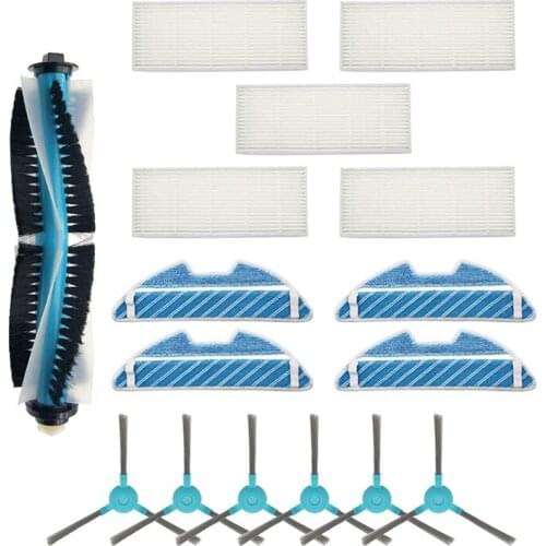 16 PCS Vacuum Parts Replacement for Conga 1290 1390 Robot Vacuum Cleaner Accessories Kit Main/Side Brush Filter Mop