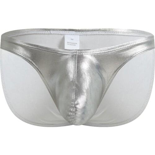 4Pcs/Lot Sexy Men Underwear Briefs Bikini U Convex Gay Underwear PU leather Mens Briefs Calzoncillos Cuecas jock strap Brief