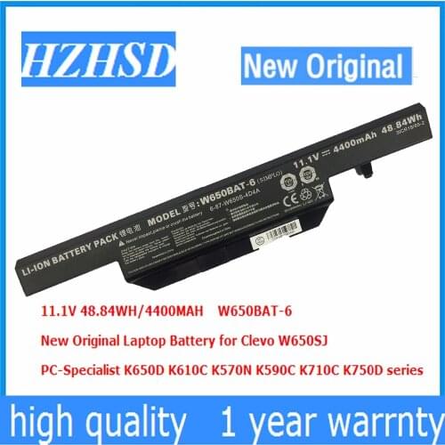 11.1V 48.84WH/4400mah 62.12wh/5600mah New Original W650BAT-6 Laptop Battery for Clevo W650SJ K650D K610C K570N K590C K710C K750D