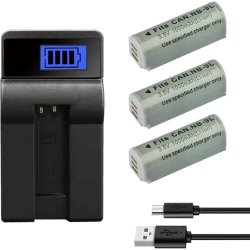 Battery NB-9L NB9L for Canon ELPH 510 520 530 HS PowerShot N SD4500 IS IXUS 1000 1100 500 510 HS IXY 1 3 50S Camera 1000mAh