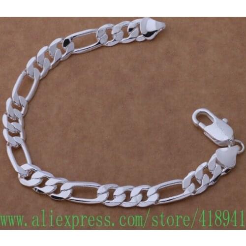 Silver Plated bracelet, Silver Plated fashion jewelry 10 m flat three hand /eftamxaa bgvajyca AH252