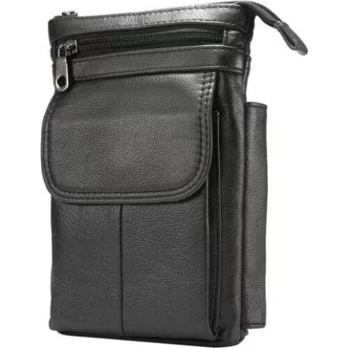 Cell Phone Case Genuine Leather zipper pouch Belt Clip Waist Purse cases Cover for Cat S41 Blavkview BV4000 Oukitel K10000 Max