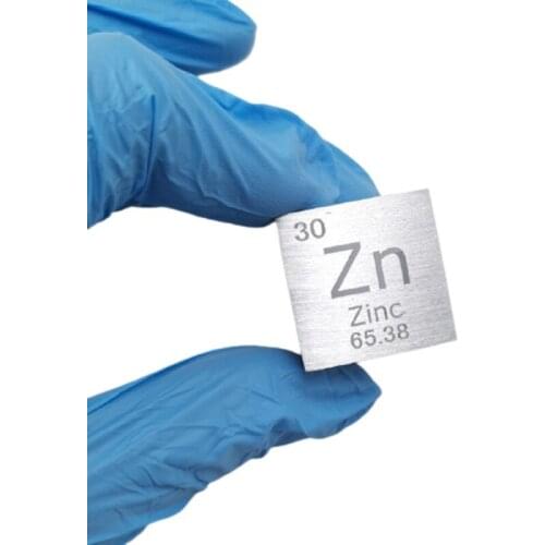 Zinc metal in the periodic table- Cube Side length is one inch (25.4mm) and weight is about 116g~117g 99.995