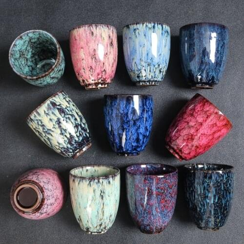 Flambe Tea Cup Ceramic Cup Large Master Cup Water Cup Household Kung Fu Tea Set Single Cup Tea Appreciation Cup Bowls Mug