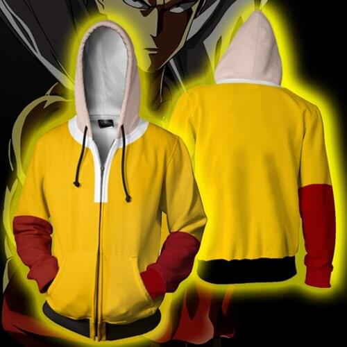 Anime ONE PUNCH-MAN Cosplay man/women Clothing Costumes Zipper Hoodies Sweatshirts 3D Printing Unisex Adult