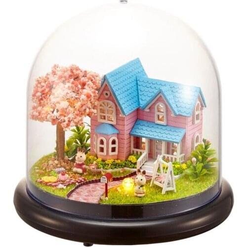 Ball Doll House Furniture Miniature Wooden Miniaturas Bell Slass Dollhouse Christmas Gift Toys Children Birthday Gifts