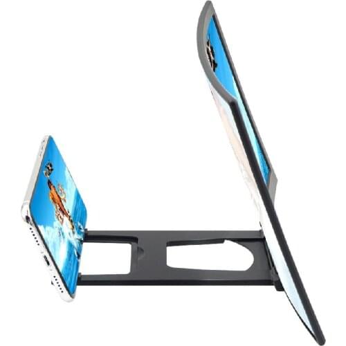L6 12inch Curved Screen Magnifier for Mobile Phone HD Screen Enlarger Videos Movies Games Projector with Foldable Phone Stand