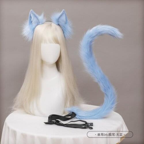 Cute Cat Ears Plush Simulation Fox Tail Animal Beast Ear Hairpin KC Headdress Cosplay Soft Girl Wolf Ears Lolita Headband Props