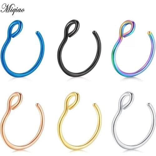Miqiao 2pcs Human Body Piercing Jewelry C-shaped Non-pierced Hypoallergenic Fishing Hook Ear Clip Hot Sale
