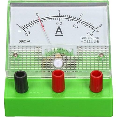 Model 69 DC ammeter Double range 0-0.6A/0-3A Grade 2.5 Physical electricity Experimental equipment Teaching demonstration