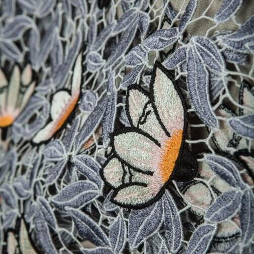 Fashion Heavy 3D Chemical Lace Embroidery Floral Fabric,Elegant Magnolia Flower,Fresh,Sewing,Dress,Wedding,Craft By The Yard