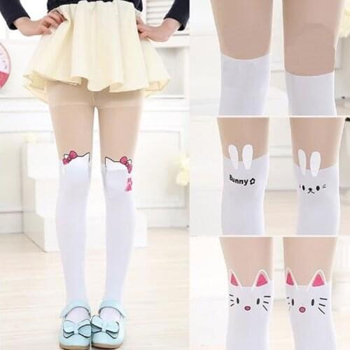 Fashion childrens girls tights pantyhose girls self-cultivation cartoon children stocking spring and summer girls pantyhose