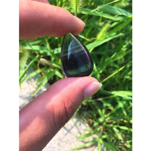 Natural crystal seven-color fluorite crystal pendant, crystal pendant, ladies supplies