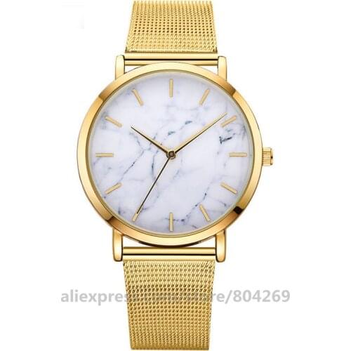 New Fashion Women Luxury Stainless Steel Mesh Belt Ladies Simple Design Wristwatch Wholesale Simple Design Women Quartz Watch