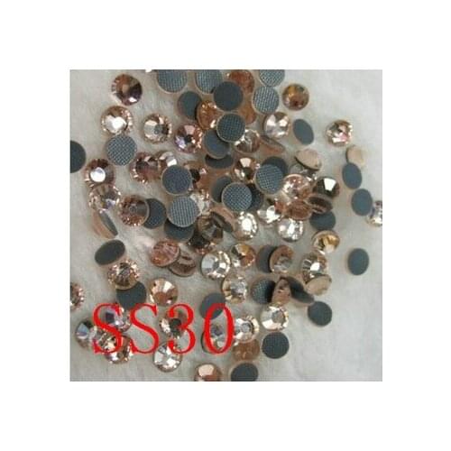Very Shining peach ss30 288pcs DMC hot fix flatback rhinestone crystal garment bags dress convient diy hot fix rhinestoes