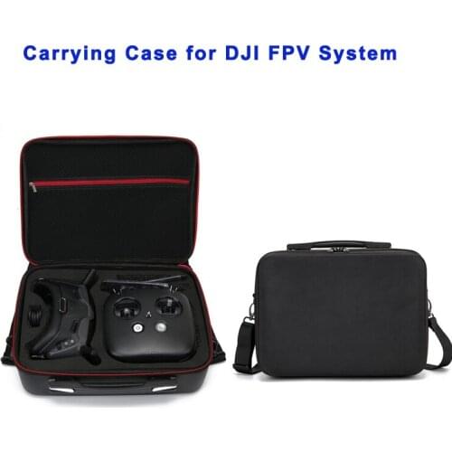 Portable Travel Carrying Case for DJI FPV System Air Unit FPV Goggles Combo PU Cover Handbag with Shoulder Strap Waterproof Bag