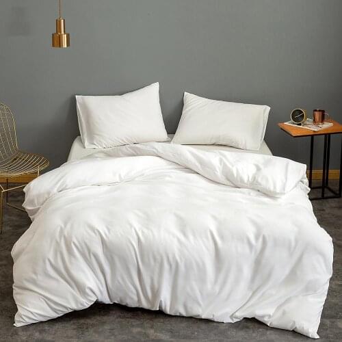 Bonenjoy 1 pc Duvet Cover White Color housse de couette Soild Color Single/Double/Queen Size Bedding Quilt Cover (no Pillowcase)