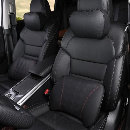 Leather car seat, head pillow, waist pillow, memory cotton massage granule designed to relieve waist discomfort Car Accessories