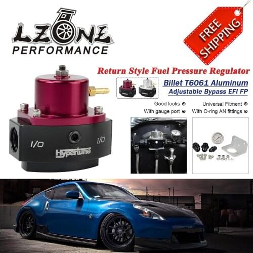 FREE SHIP 12-880 E85 Compatible Return Adjustable Style Billet Aluminum Bypass Fuel Pressure Regulator with AN6*1 AN8*2 Fittings