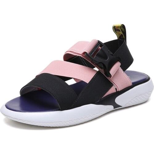 Sports Sandals Women 2019 Summer New Wild Magic Stickers Flat Bottom Harajuku Casual Platform Shoes Womens Slippers Beach Shoes