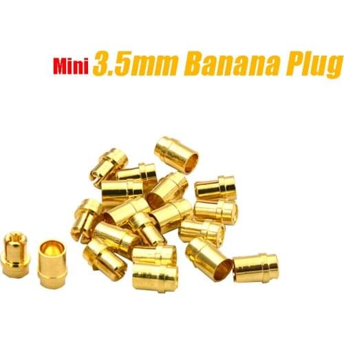 3.5mm banana plug mini cross plug copper gold-plated model airplane ESC plug 6.7*4.7mm
