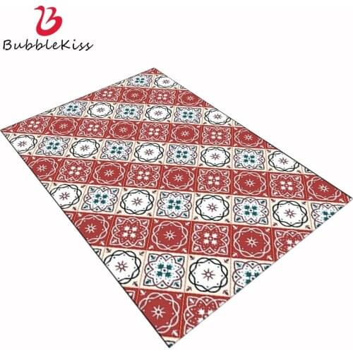 Bubble Kiss Modern Rugs For Living Room European Style Retro Red White Floral Print Carpet Home Bedroom Decor Floor Mat Carpet