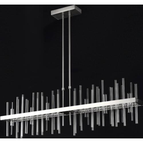 Modern Nickel Metal Glass Chandelier Home Decoration Living Room Pendant Light Lighting Fixture LED Suspension Lamps PA0690