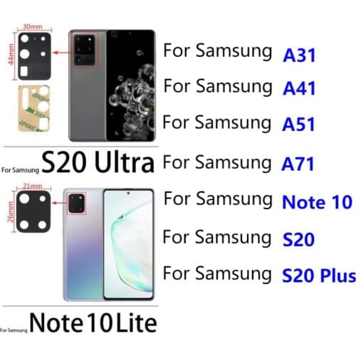 5PCS Camera Glass Lens With Glue For Samsung A21S A70S A30S A50S A31 A41 A51 A71 M21 A31 S20 Plus S20 Ultra Note 10 Lite Plus