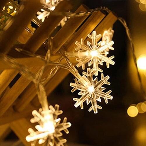 Snowflake LED String Lights Fairy Lights Festoon Led Light Battery-operated Garland lights New Year Christmas Decorations 2022