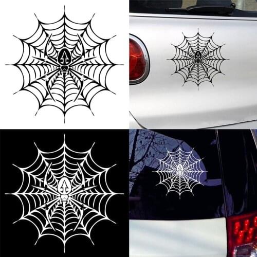 Spider Web Style Car Body Window Sticker Reflective Decal Decor Accessories