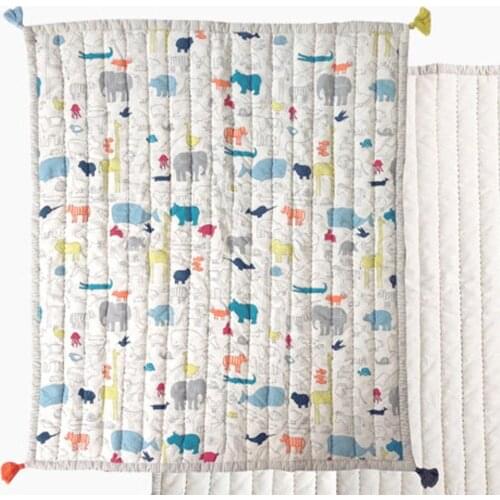 Comfortable Infants Crawling Mat Air Conditioner Quilt Function Cartoon Animals Pattern Soft Game Floor Mat Quilt