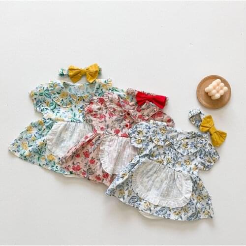 0-3T Newborn Kid Baby Girls Princess Romper Summer Short Sleeve Floral Lace Dress Elegant Cute Sweet Jumpsuit Body suit Outfit