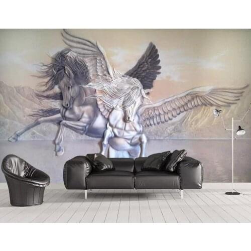 06 Custom Wallpaper 3D Relief Gallent Horse Running Art Wall Mural Living Room Bedroom Wallpaper