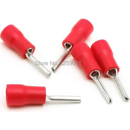 1PCS Wire Ferrules Crimp Connectors Pin-Shaped Pre-Insulating Terminal Type TZ-JTK PTV 1-10 22-16 AWG RED