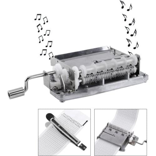 30 Note Mechanical Musical Box Tape Hand Crank Music Box Movement Part + Puncher With 3 Strips DIY Songs Perfect Gift Set HOT