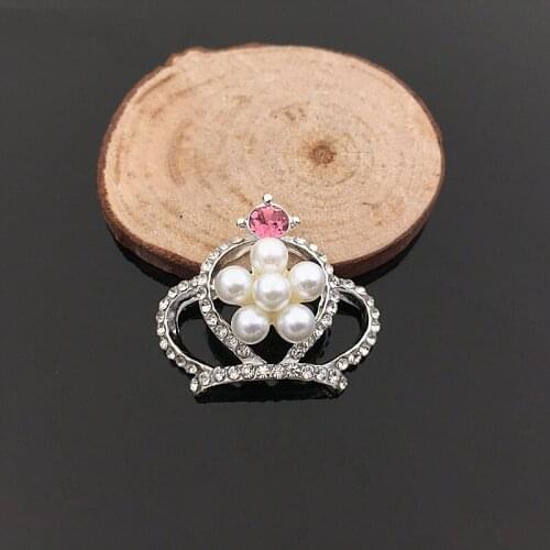 50pcs Crown Crystal Crown Hairpin Hairwear Rhinestone Applique Metal Buckle Button Belt Brooch Decoration Garment Shoes DIY