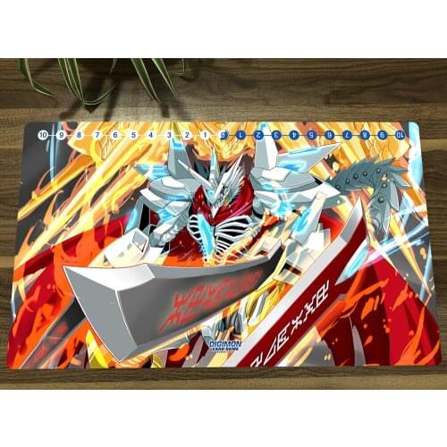 Anime Digimon Duel Playmat Jesmon Trading Card Game Mat DTCG CCG Mat Mouse Desk Pad TCG Gaming Play Mat & Card Zones Free Bag