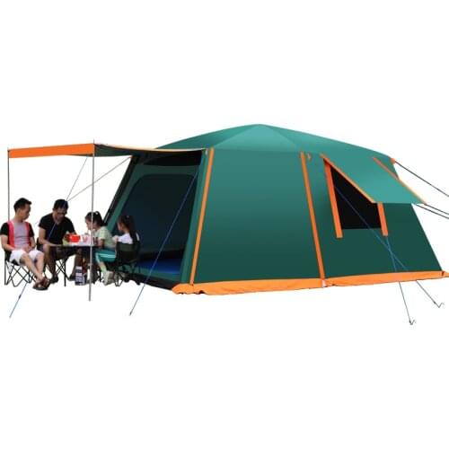 S size Automatic Aluminum Rod Two-Bedroom One-Hall Tent Outdoor 3-4 People Outdoor One-Bedroom Camping Water Resistant Tent